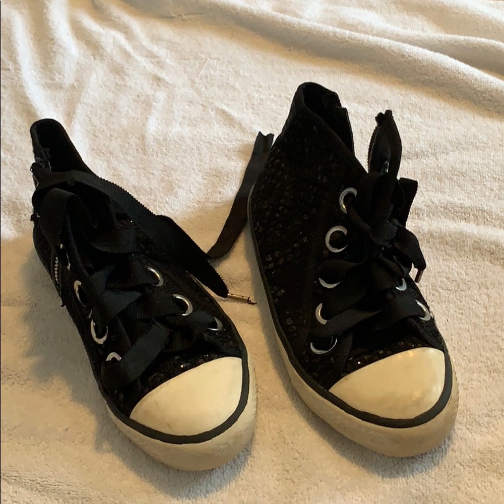 Black and white shoes